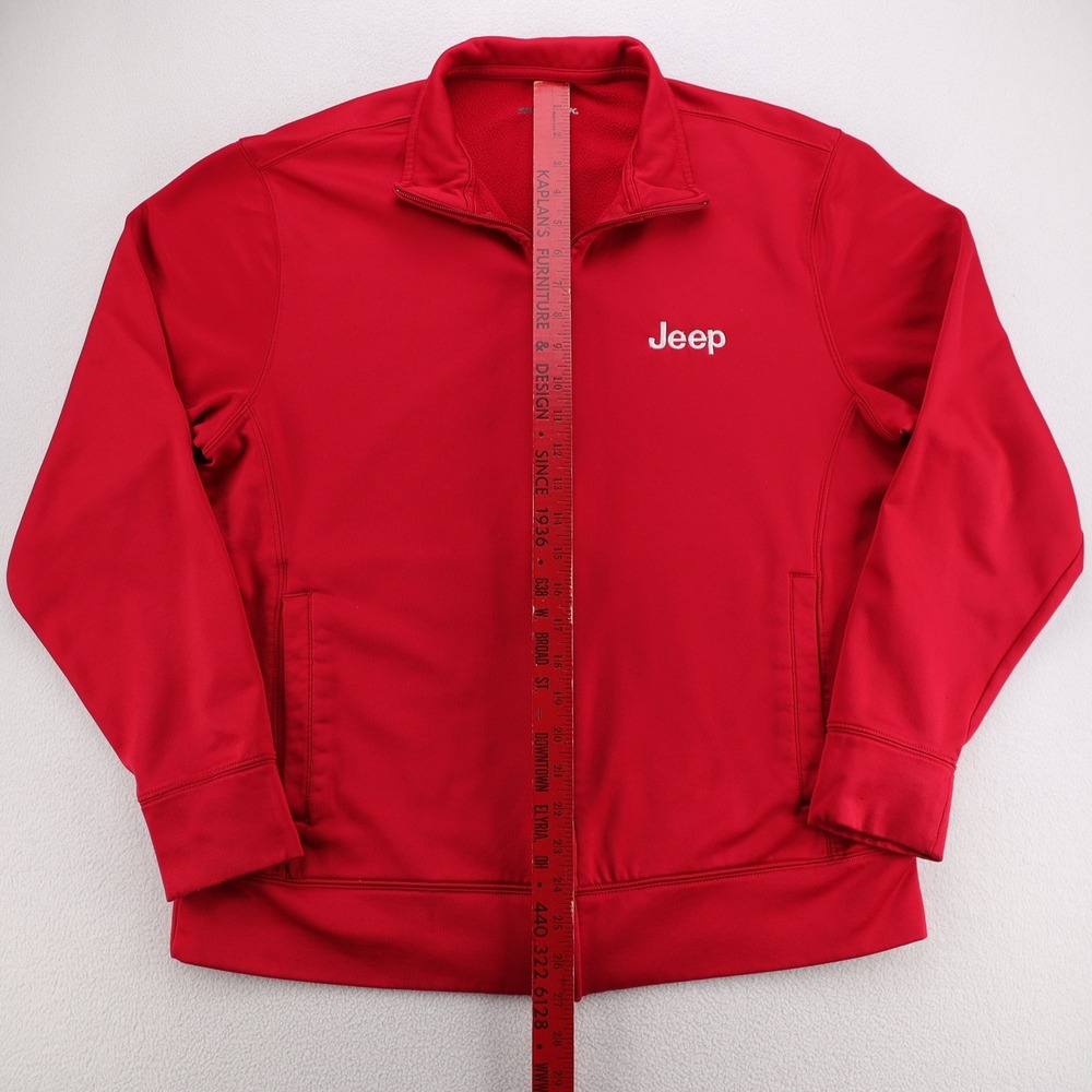 Sport-Tek Mens Jeep Logo Full Zip Fleece Lined Track Jacket Red‎ Size Medium - Picture 9 of 10
